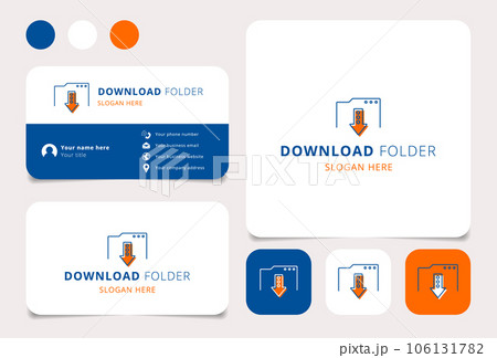 Download folder logo design with editable slogan. Branding book and business card template. Download folder logo design with editable slogan. Branding book and business card template. 106131782