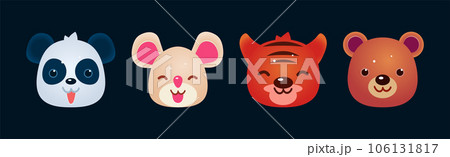 Cute Animal Snout and Muzzle for Game Design Vector Set Cute Animal Snout and Muzzle for Game Design Vector Set 106131817