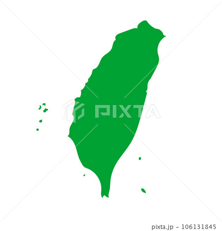 シンプルな台湾の地図アイコン。フォルモサ。ベクター。 106131845