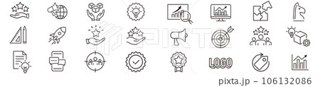 Branding Marketing Product Brand Value icons colle 106132086