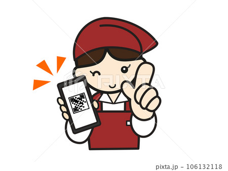 QRコードを勧める店員 QRコードを勧める店員 106132118