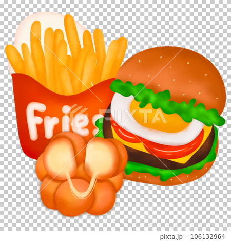 big tasty burger with flying ingredients 106132964