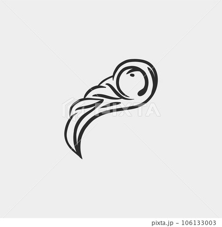 Hand drawn vector abstract outline,graphic,line vintage baroque ornament floral frame border in minimalistic modern style.Baroque floral vintage outline design concept.Vector antique frame isolated. 106133003