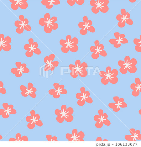 Floral vintage seamless pattern. Hippie flower power retro textile print. Groovy botanical wallpaper 106133077