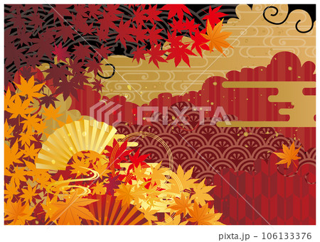 秋　紅葉　和風　背景 106133376