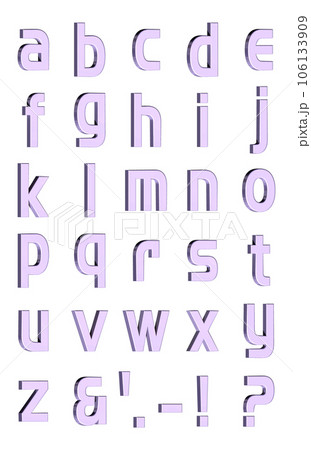3D Font Pack 6［Alphabet/sml/立体文字/アルファベット］パープル,紫 106133909