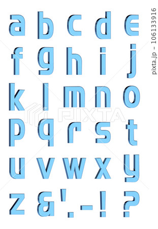 3D Font Pack 6［Alphabet/sml/立体文字/アルファベット］ブルー,青 106133916