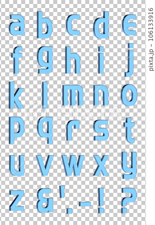 3D Font Pack 6［Alphabet/sml/立体文字/アルファベット］ブルー,青 106133916