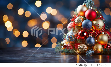 Radiant Festivities Christmas Tree with Baublesのイラスト素材 [106135026] - PIXTA