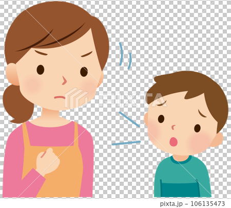 母親に相談する子ども　話す　親子　悩み 106135473