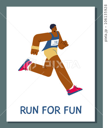 Run competition or sport activity banner design, flat vector illustration. 106135928