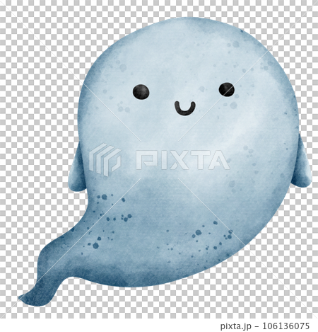 Isolated cute flying spooky Halloween ghost watercolor style in transparent background Isolated cute flying spooky Halloween ghost watercolor style in transparent background 106136075