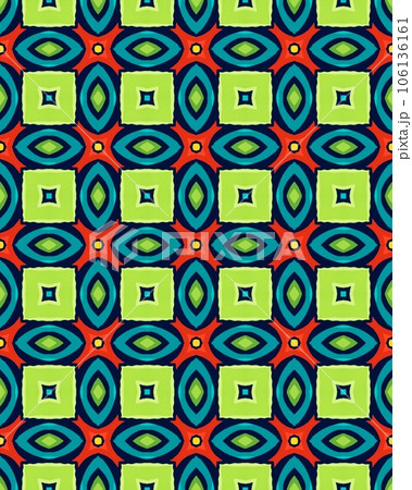 mosaic Seamless pattern background Symmetric vintage fabric texture Decor for design trendy fashion 106136161