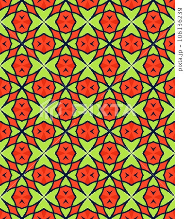 mosaic Seamless pattern background Symmetric vintage fabric texture Decor for design trendy fashion 106136239