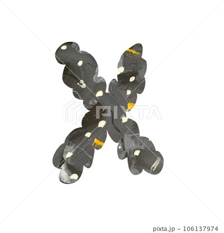 Alphabet letter X textured grey yellow paper Alphabet letter X textured grey yellow paper 106137974