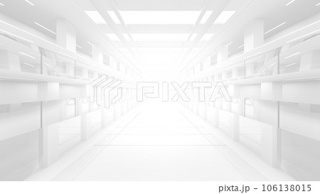 Corridor in space station or in laboratory and bright light from the destination. Science elements and innovation background. Corridor in space station or in laboratory and bright light from the destination. Science elements and innovation background. 106138015