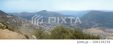 Panoramic view from Sea of Galilee to Mediterranean Sea, Israel Panoramic view from Sea of Galilee to Mediterranean Sea, Israel 106138158