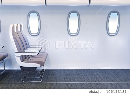 Airplane cabin interior . Airplane cabin interior . 106138181
