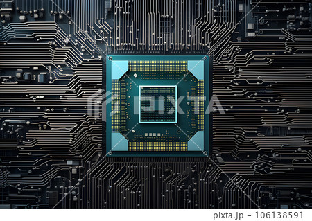 A Main Microchip On The Motherboardのイラスト素材 [106138591] - PIXTA