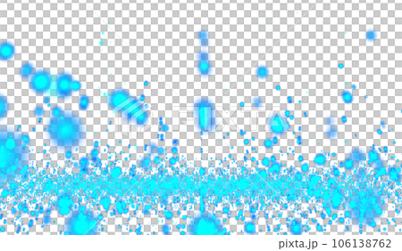 Digital technology abstract 3dblue light particles raining hits water waves 106138762