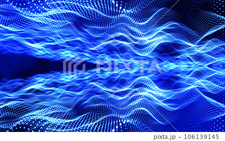 3D abstract digital technology blue light on blue gradient background. 106139145