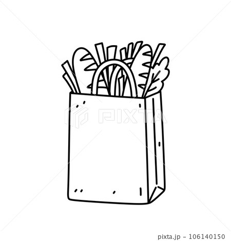 Paper shopping bag with food Paper shopping bag with food 106140150