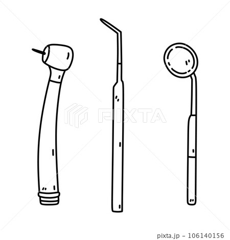 Medical dentistry tools isolated on white 106140156