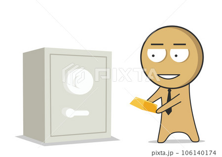 Rich man with a safe 106140174