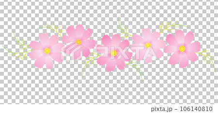 粉紅色的波斯菊花裝飾秋季櫻花秋季框架 106140810