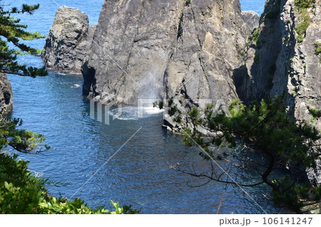 夏の碁石岬の千代島 岩手 夏の碁石岬の千代島 岩手 106141247