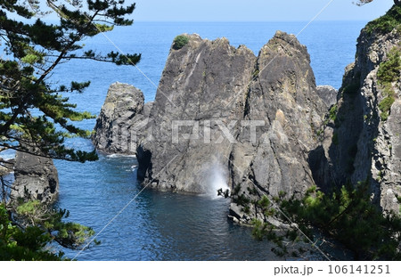 夏の碁石岬の千代島 岩手 夏の碁石岬の千代島 岩手 106141251