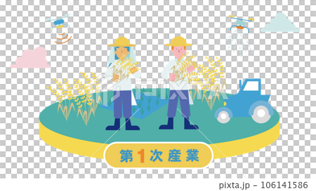 Illustration of men and women engaged in rice farmers in the primary industry (flat) Illustration of men and women engaged in rice farmers in the primary industry (flat) 106141586
