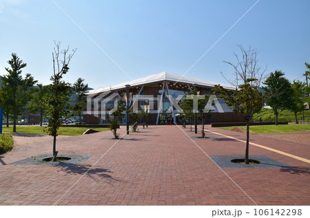夏の青空の女川駅 宮城 夏の青空の女川駅 宮城 106142298