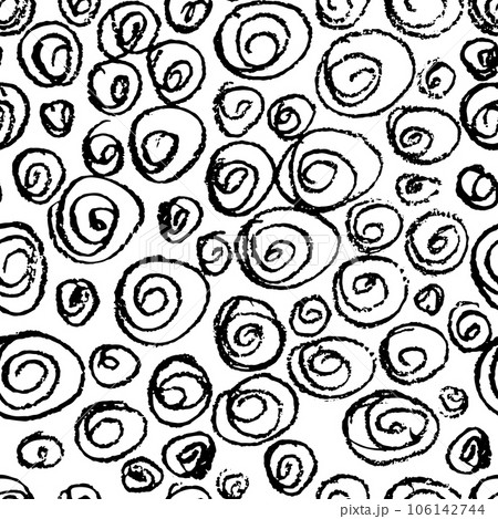 Chalk Painted Grunge Circles Seamless Pattern. Chalk Painted Grunge Circles Seamless Pattern. 106142744