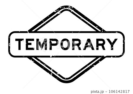 Grunge black temporary word rubber seal stamp on white background 106142817