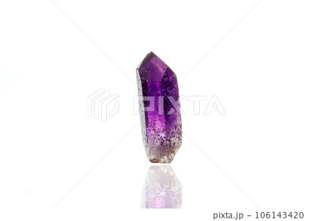 macro mineral stone amethyst on a white background 106143420