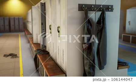 empty dressing room in old factory 106144047