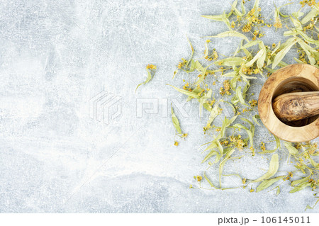 Linden leaves and flowers 106145011