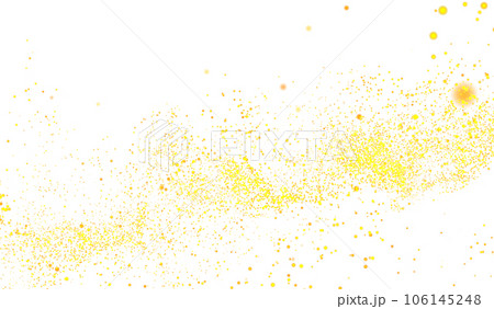 3D abstract digital technology yellow-orange light particles wave 106145248