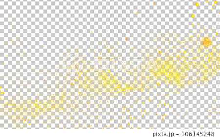 3D abstract digital technology yellow-orange light particles wave 106145248