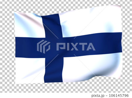 風に揺れるフィンランドの国旗 106145796