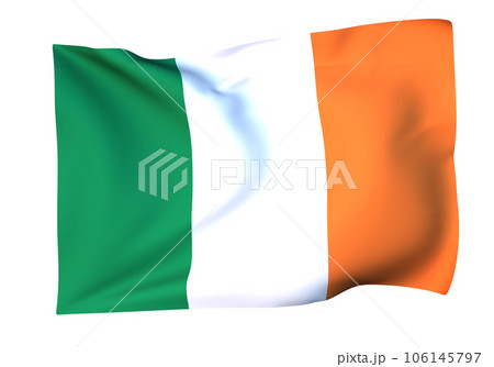 風に揺れるアイルランドの国旗 106145797