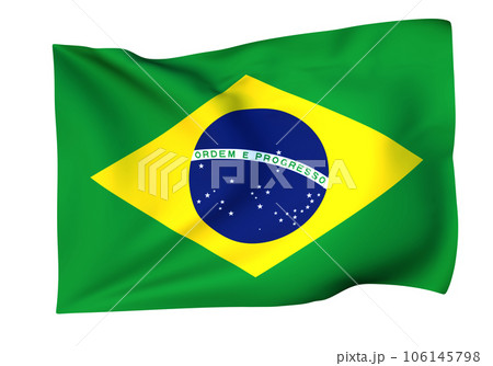 風に揺れるブラジルの国旗のイラスト素材 [106145798] - PIXTA
