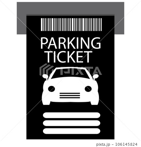 Parking ticket icon. Parking receipt template Paper receipt from ticket machine slot sign. Cars parking tickets symbol. flat style. 106145824