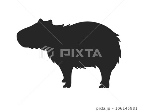カピパラのシルエットのイラスト 106145981