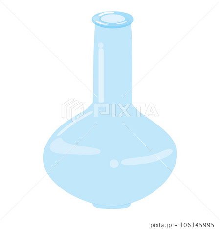 Cute transparent blue glass flower vase, jar. Isolated on white background, flat design, EPS10 vector 106145995