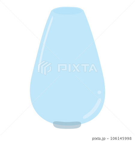 Cute transparent blue glass flower vase, jar. Isolated on white background, flat design, EPS10 vector 106145998