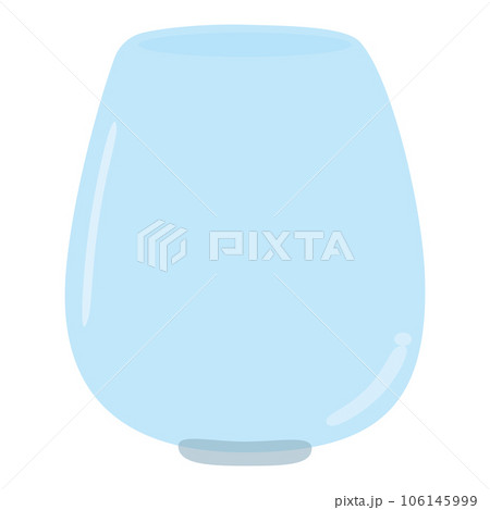Cute transparent blue glass flower vase, jar. Isolated on white background, flat design, EPS10 vector 106145999