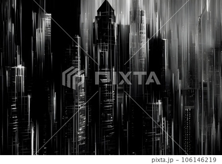 モノクロ　アート　背景　街 106146219
