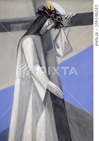 2nd Stations of the Cross, Jesus is given his cross, Church of the Holy Trinity in Gemunden am Main, Bavaria, Germany 2nd Stations of the Cross, Jesus is given his cross, Church of the Holy Trinity in Gemunden am Main, Bavaria, Germany 106146283